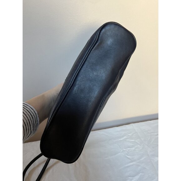 Vintage 90s CB Collections Deep Navy Blue Leather Crossbody Bag - Picture 10 of 12